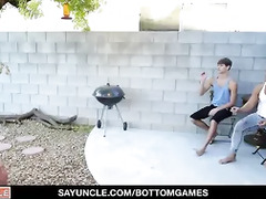 Cyrus Stark & Jax Thirio Bet Their Butts On Outdoor Game - The Loser Gets To His Knees & Opens Wide