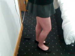 Naughty Boy Cums in Sisters School Skirt & Shoes