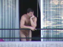 Str8 Coach Meyers on his balcony